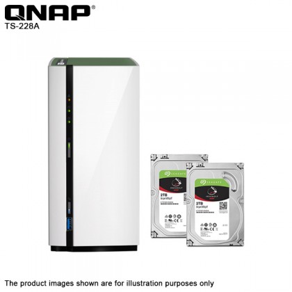 QNAP TS-228A General Purpose 2-bay Turbo USB 3.0 ARM Quad-Core 1.4GHz Entry NAS + 2x 2TB Seagate IronWolf NAS HDD QNAP TS-228A General Purpose 2-bay Turbo USB 3.0 ARM Quad-Core 1.4GHz Entry NAS + 2x 2TB Seagate IronWolf NAS HDD